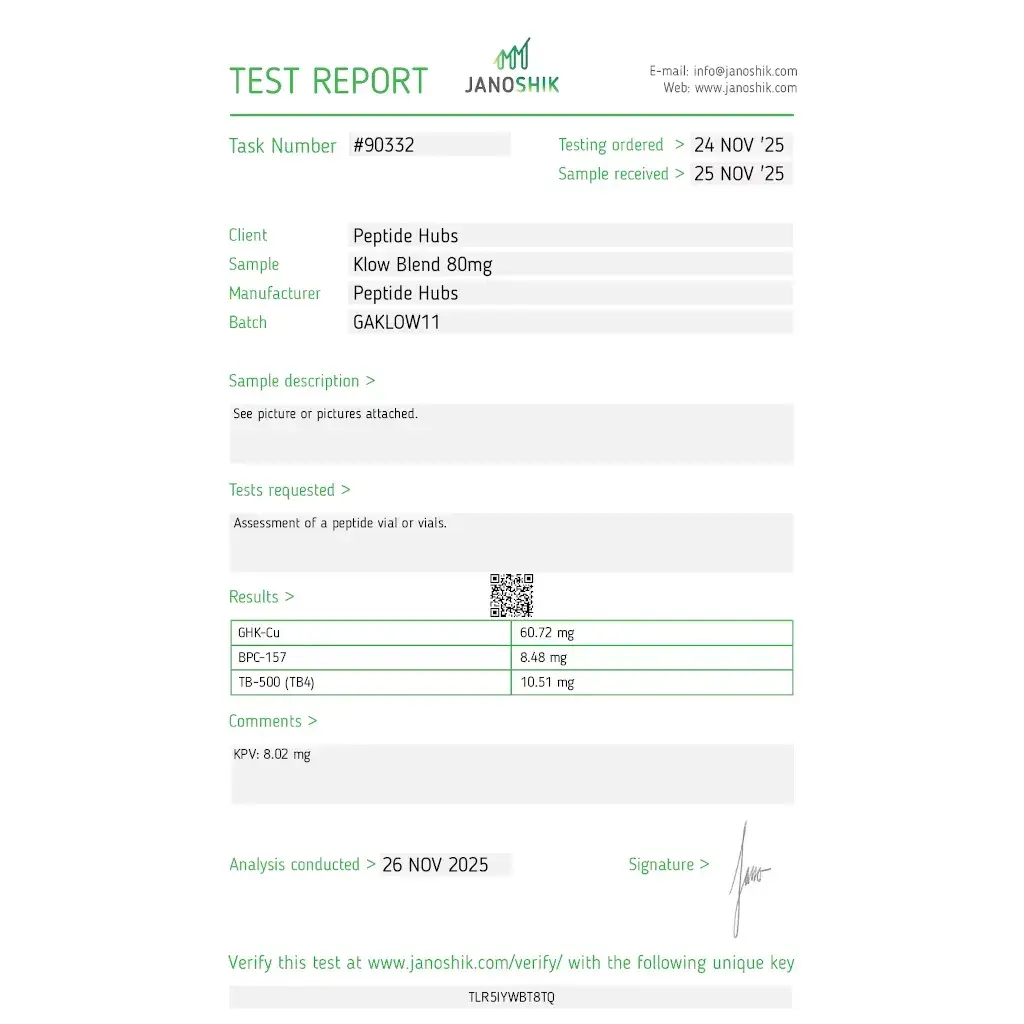 klow blend product testing certification
