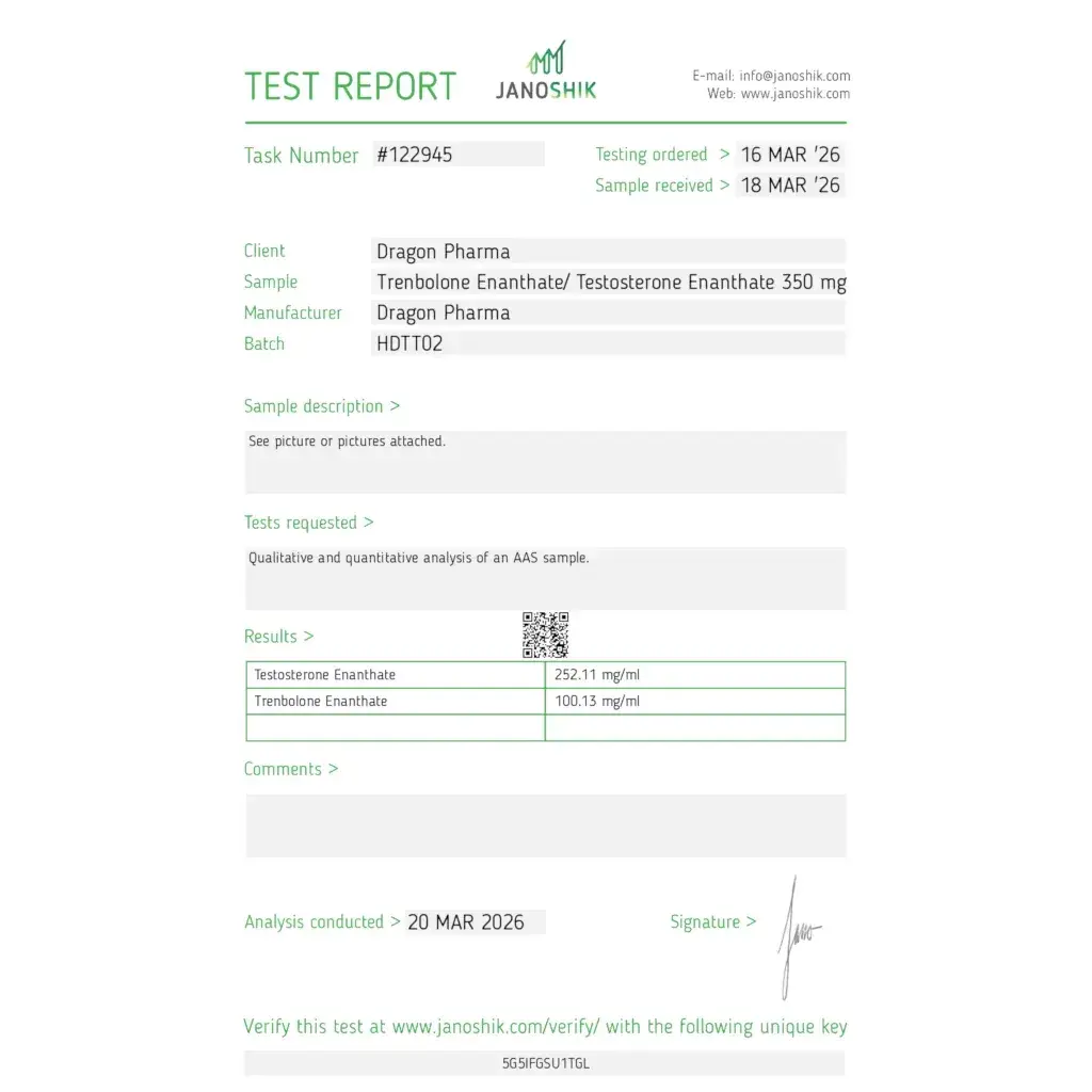 tren test 350 product testing certification
